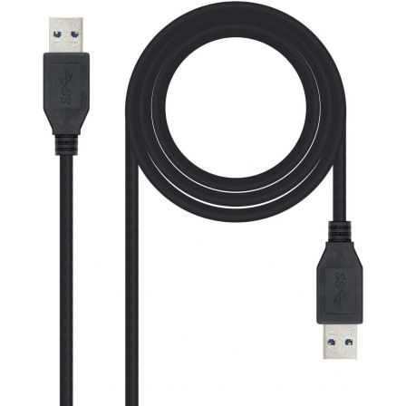 Cable USB 3.0 Nanocable 10.01.1002-BK/ USB Macho - USB Macho/ 5Gbps/ 2m/ Negro