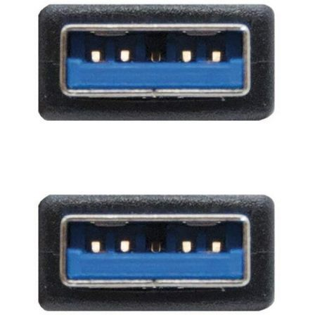 Cable USB 3.0 Nanocable 10.01.1002-BK/ USB Macho - USB Macho/ 5Gbps/ 2m/ Negro