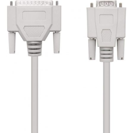 Cable serie null modem nanocable 10.14.0802/ db9 hembra - db25 macho/ 1.8m/ beige