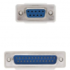 Cable serie null modem nanocable 10.14.0802/ db9 hembra - db25 macho/ 1.8m/ beige