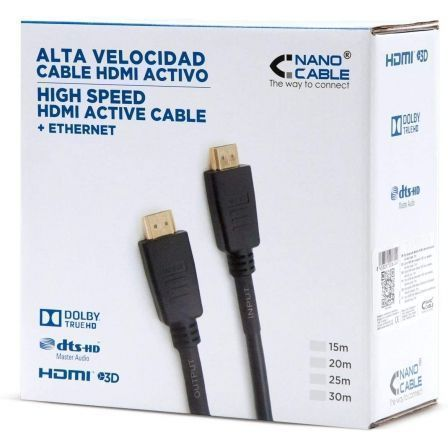 Cable hdmi 1.4 nanocable 10.15.1815/ hdmi macho - hdmi macho/ 15m/ negro