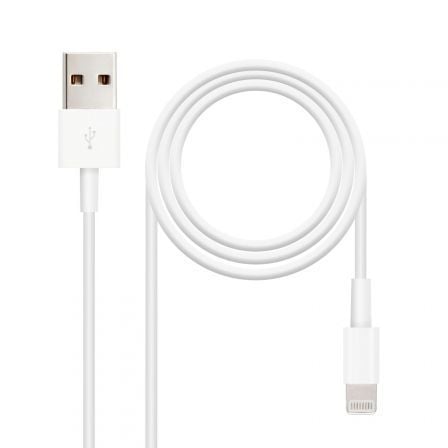 Cable usb 2.0 lightning nanocable 10.10.0400/ usb macho - lightning macho/ 50 cm/ blanco