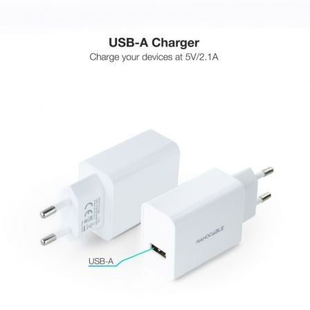 Cargador de Pared Nanocable 10.10.2003/ 1xUSB/ 10W/ Blanco