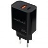 Cargador de pared nanocable 10.10.2008/ 1xusb/ 1xusb tipo-c/ 20w/ negro