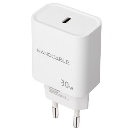 Cargador de pared nanocable 10.10.2009/ 1xusb tipo-c/ 30w/ blanco