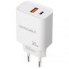 Cargador de pared nanocable 10.10.2011/ 1xusb/ 1xusb tipo-c/ 30w/ blanco