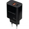 Cargador de pared nanocable 10.10.2012/ 1xusb/ 1xusb tipo-c/ 30w/ negro