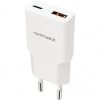 Cargador de pared nanocable 10.10.2022/ 1xusb tipo-c/ 1xusb/ 20w/ blanco