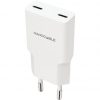 Cargador de pared nanocable 10.10.2026/ 2xusb tipo-c/ 25w/ blanco