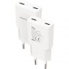 Cargador de pared nanocable 10.10.2026/ 2xusb tipo-c/ 25w/ blanco