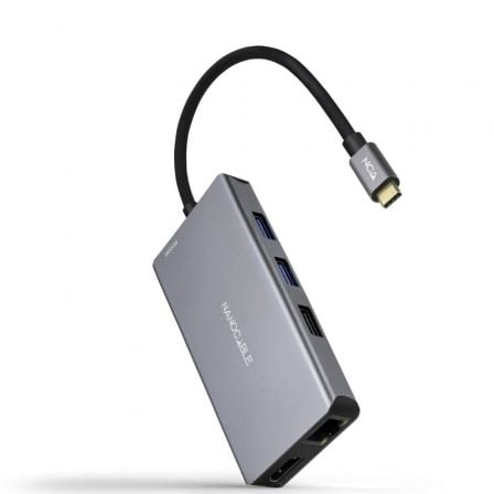 art_nan-hub-10-16-1009_1 Docking tipo-c nanocable 10.16.1009/ 3xusb/ 2xhdmi 4k/ 1xrj45/ 1xlector tarjetas/ 1xusb tipo-c pd/ gris