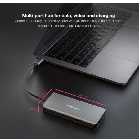 art_nan-hub-10-16-1009_5 Docking tipo-c nanocable 10.16.1009/ 3xusb/ 2xhdmi 4k/ 1xrj45/ 1xlector tarjetas/ 1xusb tipo-c pd/ gris