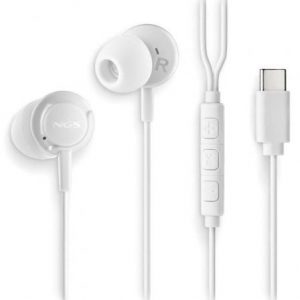Auriculares intrauditivos ngs cross step/ con micrófono/ usb tipo-c/ blancos
