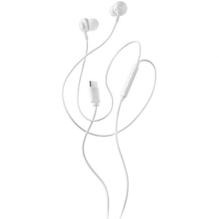 Auriculares intrauditivos ngs cross step/ con micrófono/ usb tipo-c/ blancos