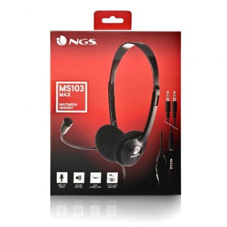 Auriculares ngs ms103 max/ con micrófono/ jack 3.5/ negros