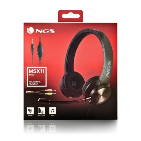 Auriculares ngs msx 11 pro/ con micrófono/ jack 3.5/ negros