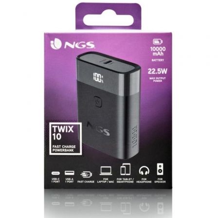 Powerbank 10000mah ngs twix10/ 22.5w/ negra