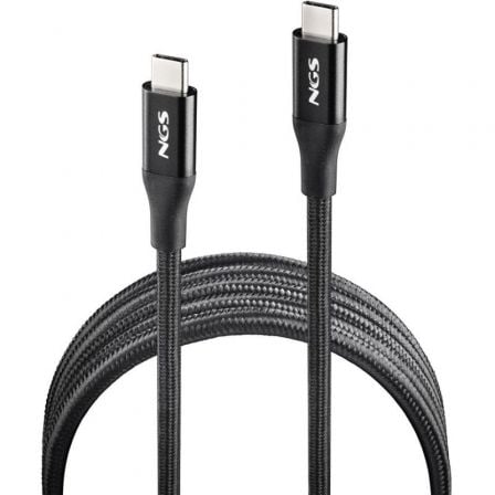 Cable USB 4.0 Tipo-C NGS KNOT/ USB Tipo-C Macho - USB Tipo-C Macho/ Hasta 240W/ 40Gbps/ 2m/ Negro