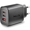 Cargador de Pared GaN NGS Era 65W/ 2xUSB Tipo-C/ 1xUSB/ 65W