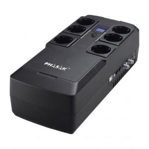 art_phk-sai-kryptos-800-va-usb_1 Sai línea interactiva phasak kryptos 800 va/ 480w/ 6 salidas/ formato bloque