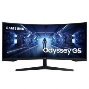Monitor gaming ultrapanorámico curvo samsung odyssey g5 lc34g55twwp 34"/ uwqhd/ 1ms/ 165hz/ va/ negro