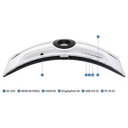Monitor gaming ultrapanorámico curvo samsung odyssey neo g9 s57cg952nu 57"/ dual uhd/ 1ms/ 240hz/ va/ regulable en altura/