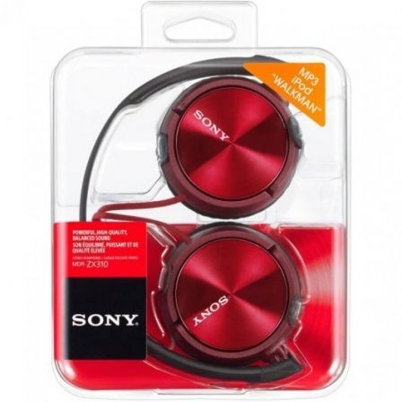 Auriculares sony mdrzx310apr/ con micrófono/ jack 3.5/ rojos
