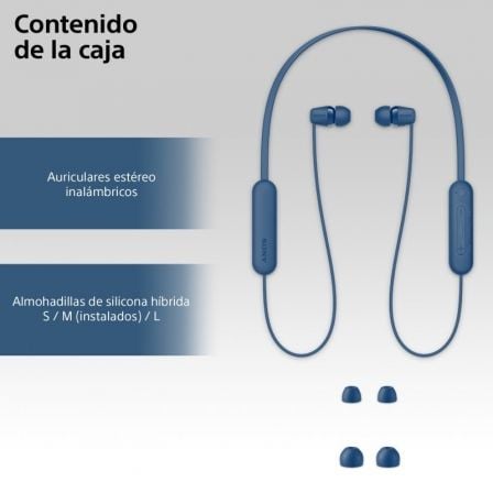 Auriculares inalámbricos intrauditivos sony wi-c100/ con micrófono/ bluetooth/ azules