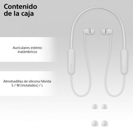 Auriculares inalámbricos intrauditivos sony wi-c100/ con micrófono/ bluetooth/ blancos