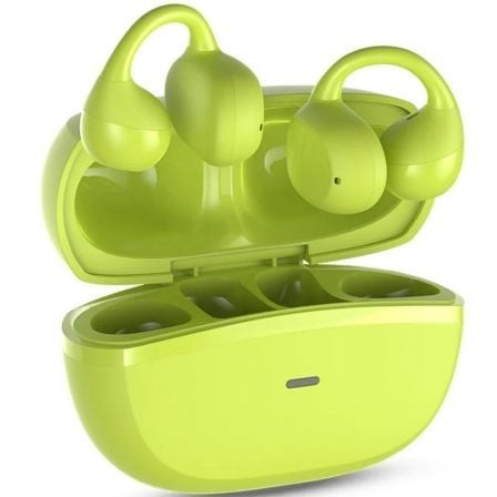 Auriculares bluetooth spc boost clip con estuche de carga/ autonomía 6h/ verdes lima