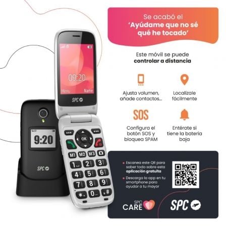 art_spc-tel-polaris-bk_1 Teléfono móvil spc polaris para personas mayores/ 4g/ negro