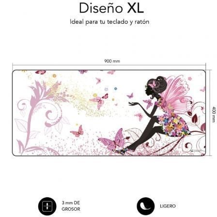 Alfombrilla subblim submp-01puw05 hada xl/ 900 x 400 x 3 mm