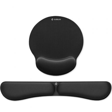 Pack de reposamuñecas y alfombrilla ergonómica subblim ergo memoryflex