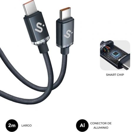 art_sub-cab-subcab-c06002_3 Cable usb 2.0 tipo-c subblim optimus/ usb tipo-c macho - usb tipo-c macho/ hasta 60w/ 480mbps/ 2m/ negro