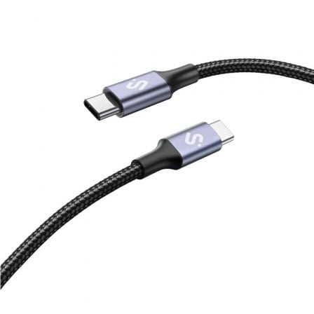 art_sub-cab-subcab-c10002_1 Cable usb 2.0 tipo-c subblim plus/ usb tipo-c macho - usb tipo-c macho/ hasta 100w/ 480mbps/ 2m/ negro