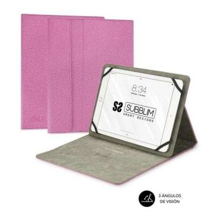 art_sub-funda-cut-1ct003_1 Funda subblim clever stand para tablets de 9"-10.1"/ rosa