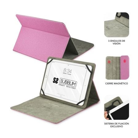 art_sub-funda-cut-1ct003_2 Funda subblim clever stand para tablets de 9"-10.1"/ rosa