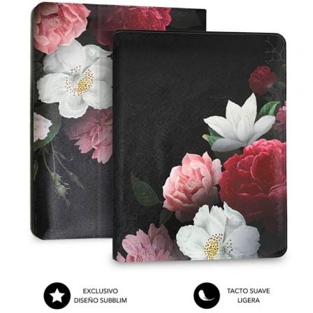 Funda subblim trendy case rosas para tablet de 11"/ negra