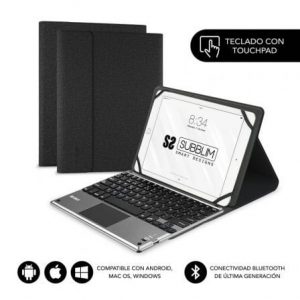 Funda con teclado subblim keytab pro bluetooth touchpad para tablets de 10.1"-10.8"/ negra