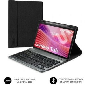 Funda con teclado subblim shock case lenovo tab 10.1" 2025/ negra