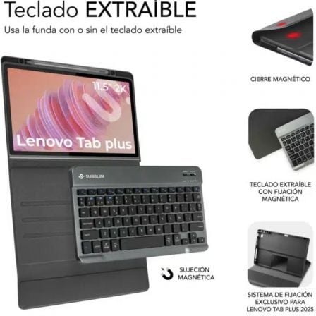 art_sub-funda-kt3-btl330_2 Funda con teclado subblim keytab pro bt lenovo tab 2025 11.5"/ negra