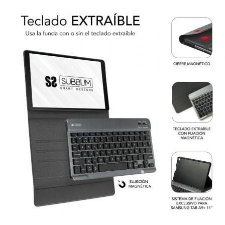 art_sub-funda-subkt3-bts060_4 Funda con teclado subblim keytab pro bt para tablets samsung galaxy a9+/ negra
