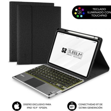 art_sub-funda-subkt4-btpi03_1 Funda con teclado subblim keytab pro bt para tablet ipad 10.9" 10a gen/ negra