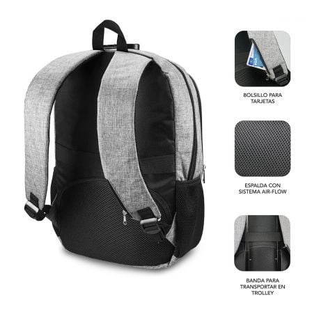 Mochila subblim urban lock para portátiles hasta 16"/ puerto usb/ antirrobo/ gris
