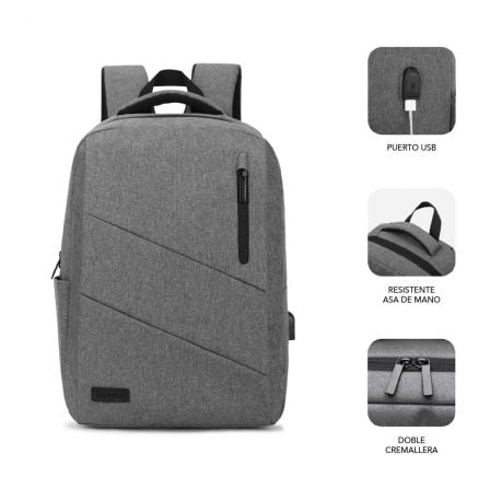 art_sub-mochi-bp-2bl2000_2 Mochila subblim city backpack para portátiles hasta 15.6"/ puerto usb/ gris