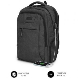 Mochila subblim professional air padding backpack para portátiles hasta 16"/ puerto usb/ negra