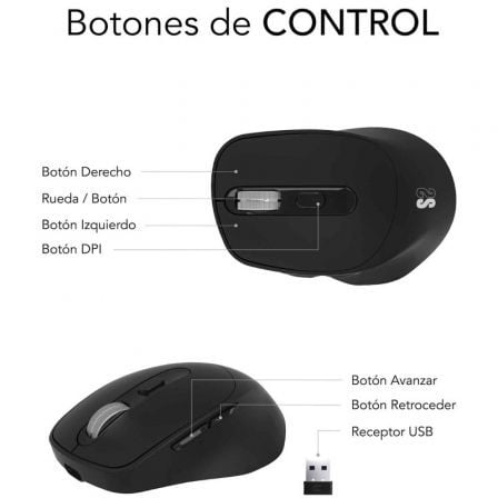 art_sub-mou-comf-ergo-dual-b-bk_2 Ratón ergonómico inalámbrico por bluetooth/ 2.4ghz subblim comfort ergo dual battery/ batería recargable/ hasta 2400 dpi/ negro