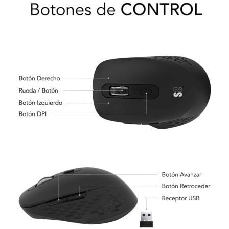 art_sub-mou-curve-ergo-dual-b-bk_2 Ratón ergonómico inalámbrico por bluetooth/ 2.4ghz subblim curve ergo dual battery/ batería recargable/ hasta 1600 dpi/ negro