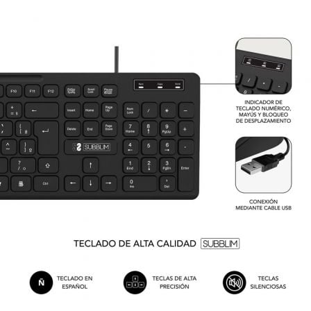 Teclado y ratón subblim combo business slim cssk01