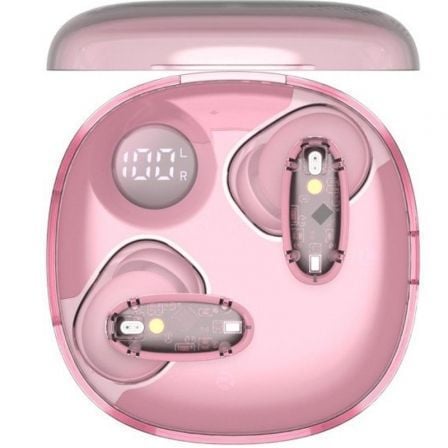 Auriculares bluetooth mars gaming mhib2 con estuche de carga/ autonomía 7h/ rosa